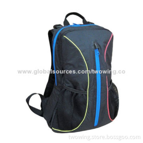 Backpack with two main compartments, 600D x 600D polyester fabric